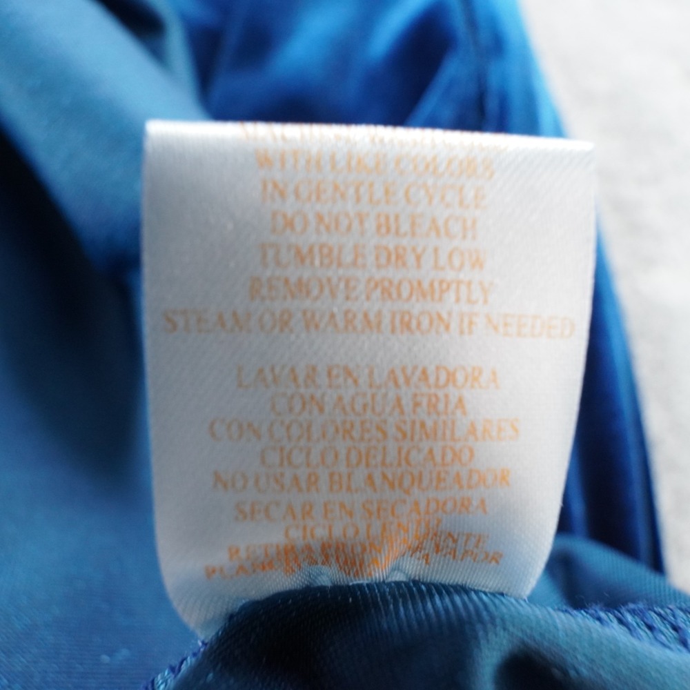 La Cera Womens Velour Bathrobe XL Blue Nightgown Kaftan Smocked Pockets Cozy - Picture 12 of 14